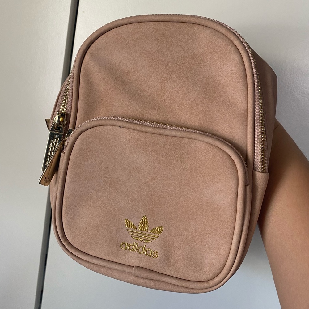 Adidas Faux suede pink mini backpack